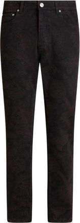 Etro Zwarte Paisley Slim-Fit Straight Jeans - Heren - Slim Fit Jeans - Zwart - W33 - Katoen - Jeans