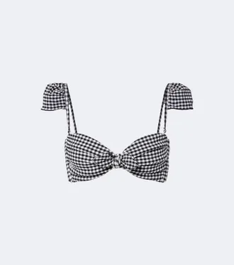 Montce Swim Cabana gingham seersucker bikini top