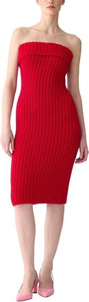 Carolina Herrera Strapless Cashmere Mini Dress