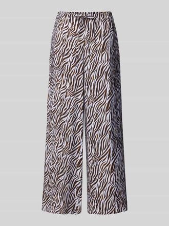 Freequent Stoffhose aus Viskose-Mix im Allover-Look Modell Mele in Dunkelbraun, Gr&ouml;&szlig;e XXL