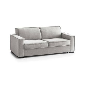 Talamo Italia Sof&aacute; Fijo Dgozz, Gran Sof&aacute; De 2 Plazas, 100% Made In Italy, Sof&aacute; De Sal&oacute;n En Tela, Con Reposabrazos Est&aacute;ndar, Cm 200x95h90, Gris - Dmora