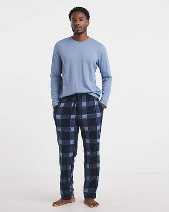 Jacamo Jersey Top Check Bottom Pyjamas