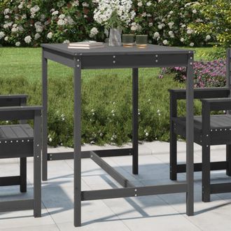 vidaXL Mesa De Jard&iacute;n Madera Maciza Pino Gris 121x82,5x110 Cm Vidaxl