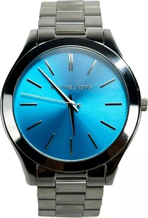 Michael Kors Slim Runway Stainless Steel Watch blue NO Womens BOX