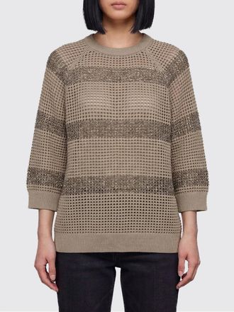 Brunello Cucinelli Maglia in cotone con paillettes