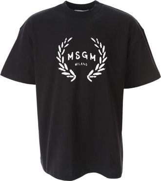 Msgm Alloro T-shirt - Heren - T-shirts - Zwart - XL - Katoen - Tops
