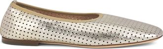 AGL Lucy Perforated Ballet Flat in Platinum Leather at Nordstrom, Size 36.5