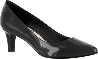 Easy Street Womens Easy Street Pointe Pump Black Patent Pointed Toe HTAT279