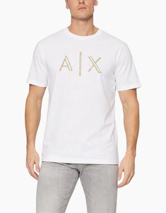 Armani Mens Armani Exchange Mens T-Shirts Milano A|X Print Casual Cotton Tee Summer Top - White - Size: 42