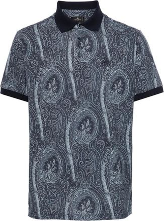 Etro Roma Polo Shirt - Heren - Polos - Blauw - M - Katoen - Tops