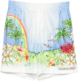 Casablanca Aloha Print-Detail Shorts - Heren - Korte Broeken - Veelkleurig - M - Korte Broeken