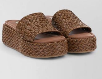 Casadei platform sandals open toe woven texture