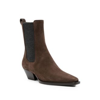 Brunello Cucinelli Calf Suede Chelsea Boot - Brown