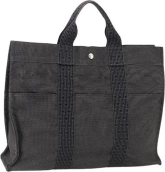 Herm&egrave;s Pre-owned Tote Bags, female, Gray, Size: ONE SIZE Pre-owned Vintage Canvas Tote Bag