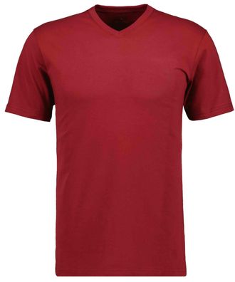 Ragman T-Shirt RAGMAN, Herren, Gr. 3XL, rot (bordeauxrot), Baumwolle, regular fit, V-Ausschnitt, Shirts T-Shirt