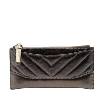 Chanel Pre-owned Quilted Pouch - Dames - Pre-owned - Bruin - Maat: ONE Size Leer