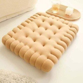 OEM (beige) Atractivo Coj&iacute;n Rectangular En Imitaci&oacute;n De Galleta Para Asientos, Suelos, Bares Y Salas De Juegos