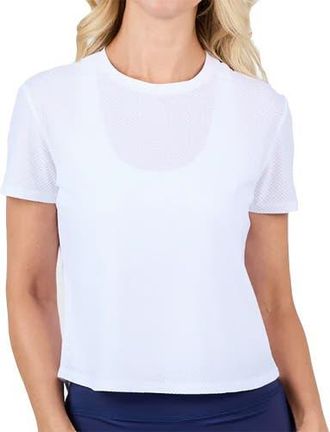 Sofibella Staples Mesh Short Sleeve Womens Tennis Shirt in White at Nordstrom, Size X-Small