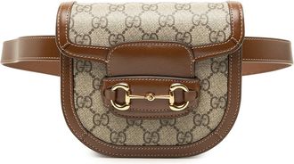 Gucci Beige Brown Pvc Leather Fanny Pack (Pre-Owned)