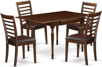 East West Furniture Dining Room Set Mahogany, MZML5-MAH-LC