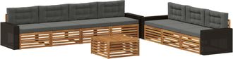 vidaXL Conjunto De Sof&aacute;s De Exterior 8 Uds. Natural Y Antracita Vidaxl