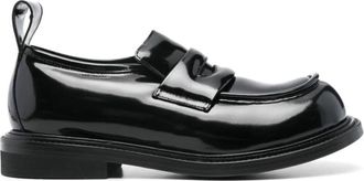 Moschino Zwarte Penny Slot Moc Stitching Schoenen - Heren - Loafers - Zwart - 40 EU - Schoenen