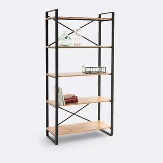 La Redoute Interieurs Boekenkast, massief eiken en staalmetaal, HIBA