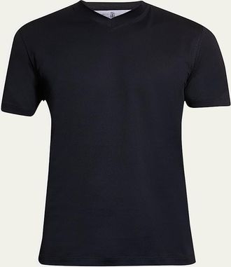 Brunello Cucinelli Mens Basic-Fit V-Neck T-Shirt
