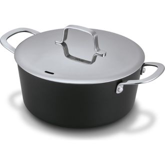 alva Maestro Nonstick Stock Pot with Lid in Black at Nordstrom