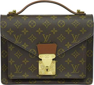 Louis Vuitton Monceau Handbag Monogram Canvas Brown Canvas Handbag (Pre-Owned)