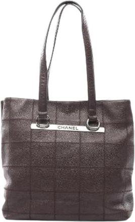 Chanel Pre-owned Chocolat Bar Grained Calf Tote Bag - Dames - Vintage Shopper - Bruin - ONE Size - Leer - Vintage