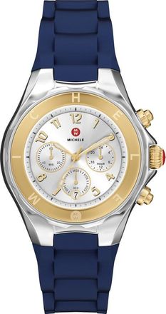 Michele Jellybean Two-Tone Silicone Strap Watch, 38mm in Two Tone at Nordstrom Rack