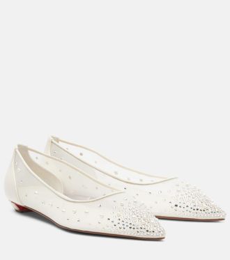 Christian Louboutin Miss Z Degrastrassina Perla mesh flats