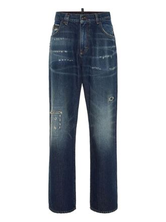 Philipp Plein Jeans con effetto vissuto - Blu