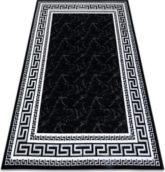 RugsX Rugsx - Alfombra Gloss Moderno 2813 87 Elegante, Marco, Griego Negro / Gris Black 280x370 Cm