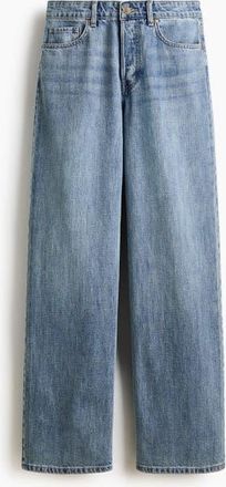 H&M Wide Regular Waist Jeans in Light Denim Blue at Nordstrom, Size 18
