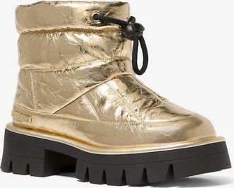 Michael Kors Barton Crackled Metallic Leather Boot