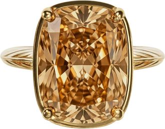 Sterling Forever Sterling Silver Elongated Cushion Champagne CZ Cocktail Ring