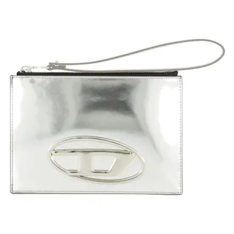 Diesel Wallets & Cardholders, female, Gray, Size: ONE SIZE Silver Clutch