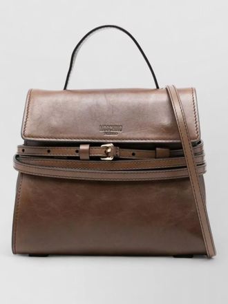 Moschino shoulder bag top handle adjustable strap buckle