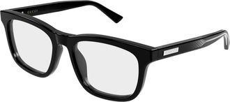 Gucci Rechthoekig Optisch Montuur - Heren - Brillen - Zwart - 54 MM - Accessoires