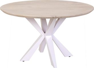 Wanderlust Deco Mesa De Comedor De Madera Blanca 130x130x77h Cm