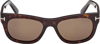 Tom Ford FT133452H Dark Havana Rectangle Full Rim Sunglasses - Brown
