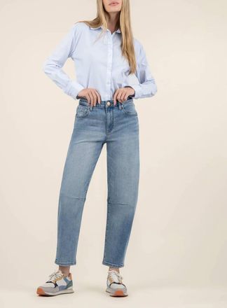 Kut from the Kloth Ashley High Rise Barrel Jeans In Blue