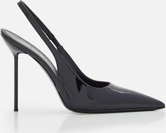 PARIS TEXAS Black Slingback Pumps
