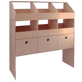MonsterShop Monster Shop - Monster Racking - Scaffale Universale Per Furgone E Van In Legno Compensato 6 Scompartimenti 3 Cassetti 102 X 30 X 120cm
