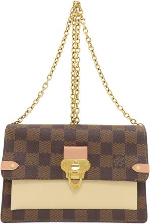 Louis Vuitton Brown Damier Canvas Ebene Damier Canvas Chain/Shoulder Wallet (Pre-Owned)