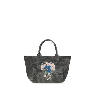 Ganni Gray Cotton Shoulder Womens Bag