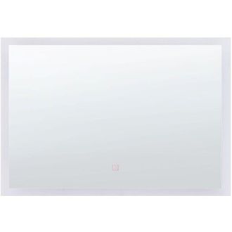 Beliani Specchio a parete a led 60 x 80 cm Argento Adour