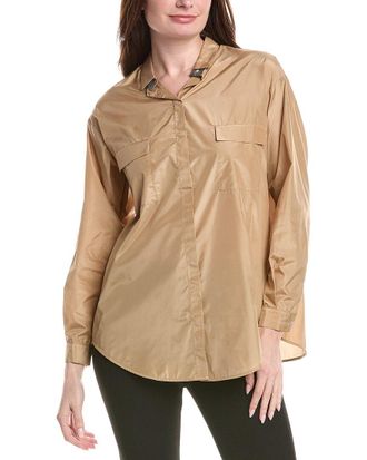 Fabiana Filippi Oversized Taffeta Silk-Blend Shirt